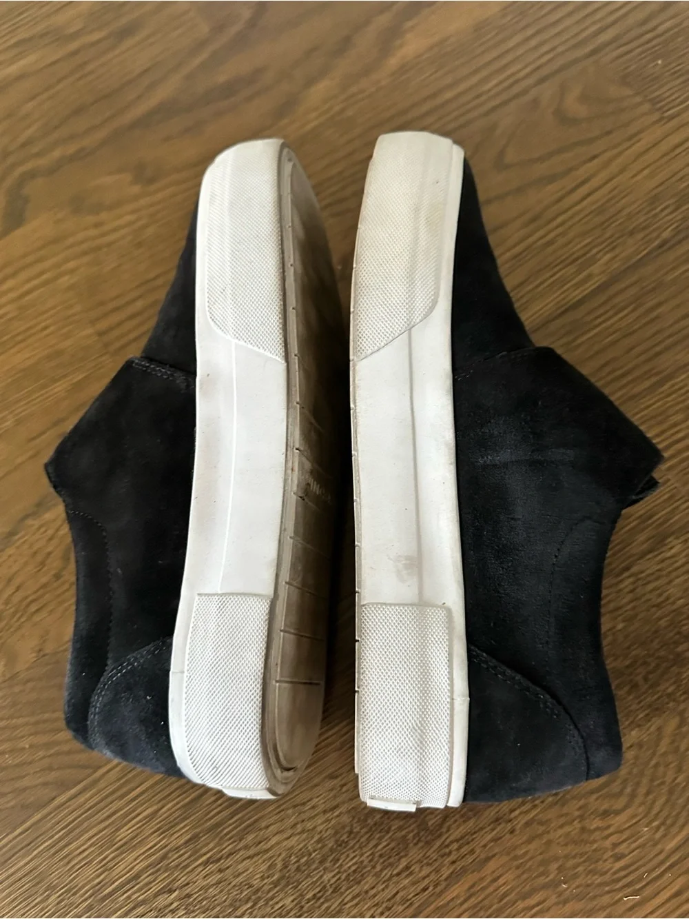 Vince Black Suede Platform Slip-On Sneakers